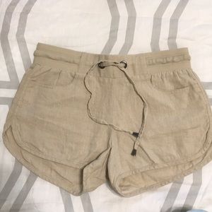 Tan linen shorts